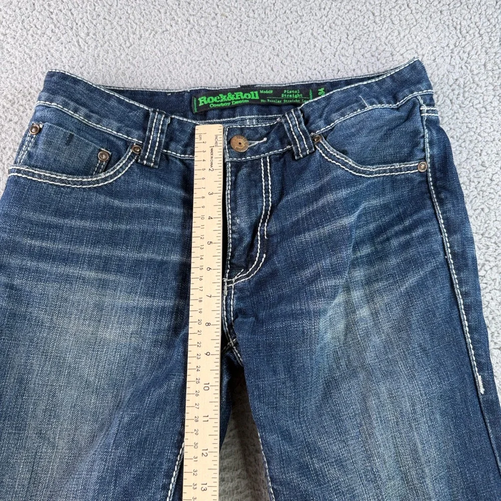 Rock & Roll Cowboy Jeans Mens 30x34 Blue Pistol Straight Regular Leg M1P8555